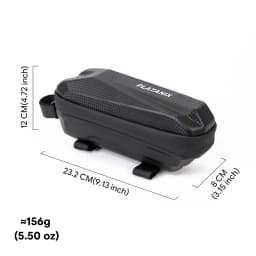 PLATANIX TZ05 Bike Top Tube Bag, PU EVA Hard Shell Storage Pouch with Dual Zippers, Mesh Pocket & Straps for Road Cycling & MTB