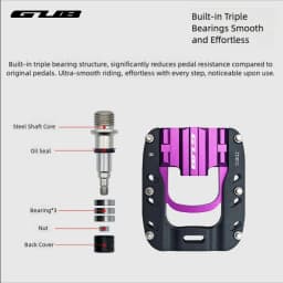 GUB ZD001 Triple-Bearing Folding Pedals Aluminum Alloy MTB Road Folding Bike Pedals Anti-Slip Cycling Accessories