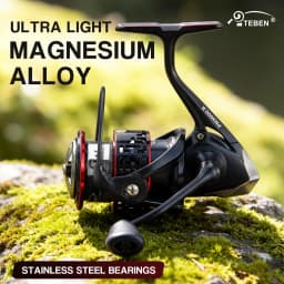 TEBEN Ultra-Light Magnesium Alloy Spinning Reel with Carbon Fiber Body 5+1 Stainless Steel Bearings 5.2:1Gear Ratio Fishing Reel
