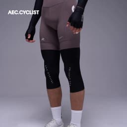 AEC.CYSLIST Fleece Cycling Leg Warmers Reflective Logo Short Leg Protection Compression Knee Cover Bicycle Road Bike Knee Sleeve