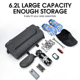 WEST BIKING 6.2L Multifunctional Waterproof Bicycle Handlebar Bag with Shoulder Strap & Reflective Strip Front Bike Bag for MTB