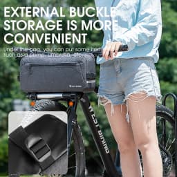 WEST BIKING 6.2L Multifunctional Waterproof Bicycle Handlebar Bag with Shoulder Strap & Reflective Strip Front Bike Bag for MTB