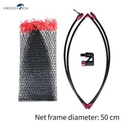 HEIGHTEN Folding Landing Net Head with Balance, Aviation Aluminum Quick Assembly Net Frame with Net Bag