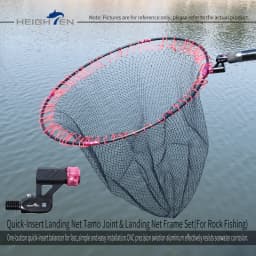 HEIGHTEN Folding Landing Net Head with Balance, Aviation Aluminum Quick Assembly Net Frame with Net Bag