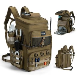 Goture 55L Large Fishing Backpack, Waterproof Non-Slip Bottom, Adjustable Compartment Rod Holders for Professional Anglers