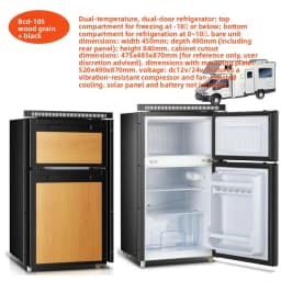 DC Compressor RV Refrigerator 12V/24V/48V, Solar Battery Powered Fridge Freezer Special for Camper Yacht Caravan Off-Grid Travel