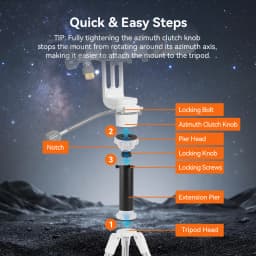 Svbony SV225H Telescope Tripod Riser Azimuth Mount Riser Compatible with Mainstream Alt-Azimuth Astronomical Mounts