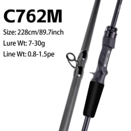 FISHINGFANS KUAISHA T1100+M40X Carbon Blank 8KG DRAG Light LS Guide 7-30g Lure Wt Fast Action Spinning Casting Fishing Rod