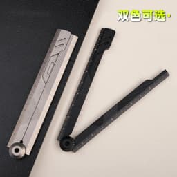 EDC Titanium Alloy Folding Ultralight Ruler Measurement Drawing Ruler Math Outdoor Portable Multi-functional Tools