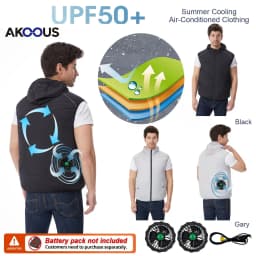 12V/5V USB Unisex 3 Wind Speed Cooling Fan Vest Lightweight Sleeveless Air Conditioned Vest Summer Outdoor Work Clothes