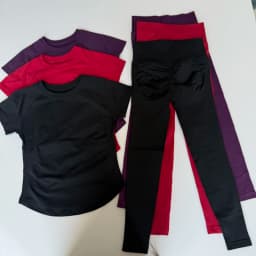 2 Pcs Sports Gym Sets Short Sleeve Seamless Yoga Clothing Fitness Set Women Workout Running Sports Pants Leggings Suit