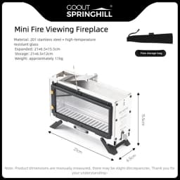 Goout Springhill Wood Stove Portable Firewood Square Stove Stainless Steel Outdoor Fire Heater Stove Picnic Hiking Camping
