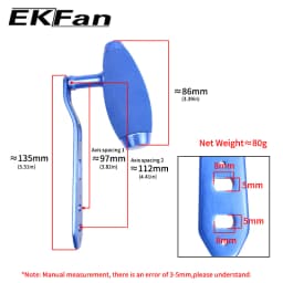 EKFan 135MM Aluminum Alloy EVA Knob Jigging Baitcasting Fishing Reel Handle for A/S/D 7*4/8*5mm Hole Lure Reel DIY Parts
