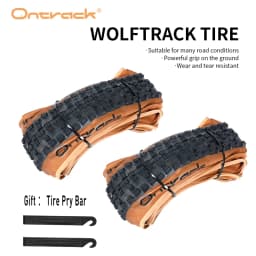 ONTRACK WOLFTRACK FOLDED TIRE 26 27.5 29X2.35 30TPI SKIN BLACK WALL AND BROWN WALL