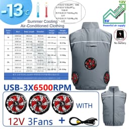 NEWS USB 12V/5V 4Fan Couples Summer Breathable Cooling Vest Sleeveless Fan Air Conditioner Jacket Heat Resistant Outdoor Workwea