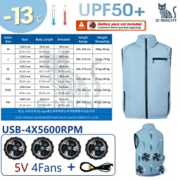 NEWS USB 12V/5V 4Fan Couples Summer Breathable Cooling Vest Sleeveless Fan Air Conditioner Jacket Heat Resistant Outdoor Workwea