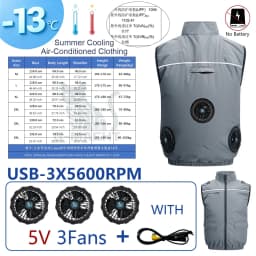 NEWS USB 12V/5V 4Fan Couples Summer Breathable Cooling Vest Sleeveless Fan Air Conditioner Jacket Heat Resistant Outdoor Workwea