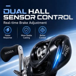 HASIDA X6 DC Baitcasting Reel with IDC Digital Brake System Anti-Backlash Casting Reel Carbon Frame Lightweight Fishing Reel