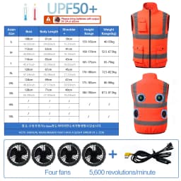 Summer Cooling Reflective Strip Jacket for Men and Women with Fan, Air Conditioning Suit, Charging Vest, Cooling and Sun Protect