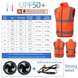 Summer Cooling Reflective Strip Jacket for Men and Women with Fan, Air Conditioning Suit, Charging Vest, Cooling and Sun Protect