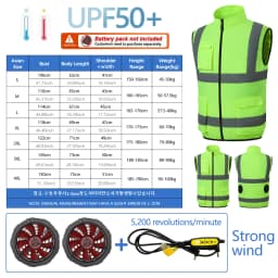 Summer Cooling Reflective Strip Jacket for Men and Women with Fan, Air Conditioning Suit, Charging Vest, Cooling and Sun Protect