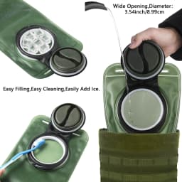 MOLLE Expansion System Accessories Water Bag Pack+2.0L Soft Water Bag Set Large Diameter Rotary Cap Bite Drinking Pipe