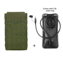 MOLLE Expansion System Accessories Water Bag Pack+2.0L Soft Water Bag Set Large Diameter Rotary Cap Bite Drinking Pipe