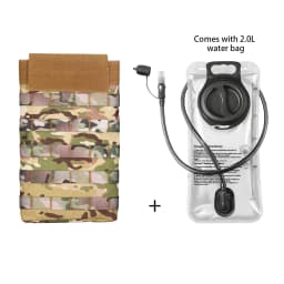 MOLLE Expansion System Accessories Water Bag Pack+2.0L Soft Water Bag Set Large Diameter Rotary Cap Bite Drinking Pipe