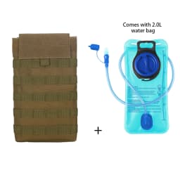 MOLLE Expansion System Accessories Water Bag Pack+2.0L Soft Water Bag Set Large Diameter Rotary Cap Bite Drinking Pipe