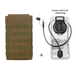 MOLLE Expansion System Accessories Water Bag Pack+2.0L Soft Water Bag Set Large Diameter Rotary Cap Bite Drinking Pipe