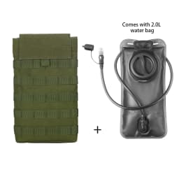 MOLLE Expansion System Accessories Water Bag Pack+2.0L Soft Water Bag Set Large Diameter Rotary Cap Bite Drinking Pipe