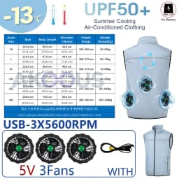 AKOOUS 12V/5V USB 4 Fans Cooling Vest Men Wearable Air Conditioned Clothes for Outdoor Work Fishing Hiking Loose Cool Vest