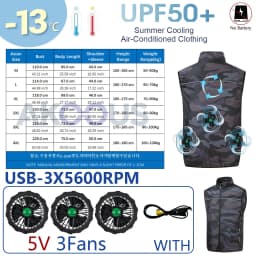 AKOOUS 12V/5V USB 4 Fans Cooling Vest Men Wearable Air Conditioned Clothes for Outdoor Work Fishing Hiking Loose Cool Vest