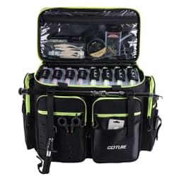 Goture Outdoor Fishing Bag Two-way Zipper Design 1680D Oxford Fabric Waterproof Multifunctional Tackle Fishing Pack 53*38*29cm