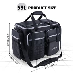 Goture Outdoor Fishing Bag Two-way Zipper Design 1680D Oxford Fabric Waterproof Multifunctional Tackle Fishing Pack 53*38*29cm