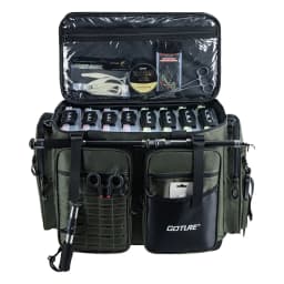 Goture Outdoor Fishing Bag Two-way Zipper Design 1680D Oxford Fabric Waterproof Multifunctional Tackle Fishing Pack 53*38*29cm