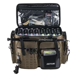 Goture Outdoor Fishing Bag Two-way Zipper Design 1680D Oxford Fabric Waterproof Multifunctional Tackle Fishing Pack 53*38*29cm