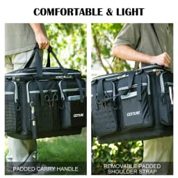 Goture Outdoor Fishing Bag Two-way Zipper Design 1680D Oxford Fabric Waterproof Multifunctional Tackle Fishing Pack 53*38*29cm