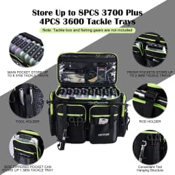 Goture Outdoor Fishing Bag Two-way Zipper Design 1680D Oxford Fabric Waterproof Multifunctional Tackle Fishing Pack 53*38*29cm