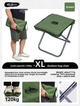 CLS&NOBANA Camping Handheld Bag Chair Portable Lightweight Outdoor Aluminum Mattza Chair High Load Travel Beach Fishing Chair