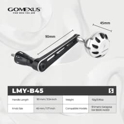 GOMEXU Spinning Reel Saltwater Handle 70mm/90mm With 45mm Knob Compatible Shimano Saragosa SW 5000 6000 8000 14000