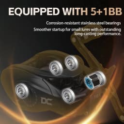 FISHINFANS C1DC Baitcasting Reel Long Cast Max Drag 5kg 7.0:1 5+1B Carbon Washers Brass Gears DC Brake Casting Fishing Reel