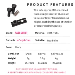 Front Derailleur Extender For SRAM AXS For Shimano 12 Speed Front Derailleur Road Bike Raised