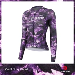 X-TIGER Women's Long Sleeves Cycling Jersey Slim Fit Breathable Quick-drying Cycling Jersey Mtb Road Bike Pro Cycling Jersey