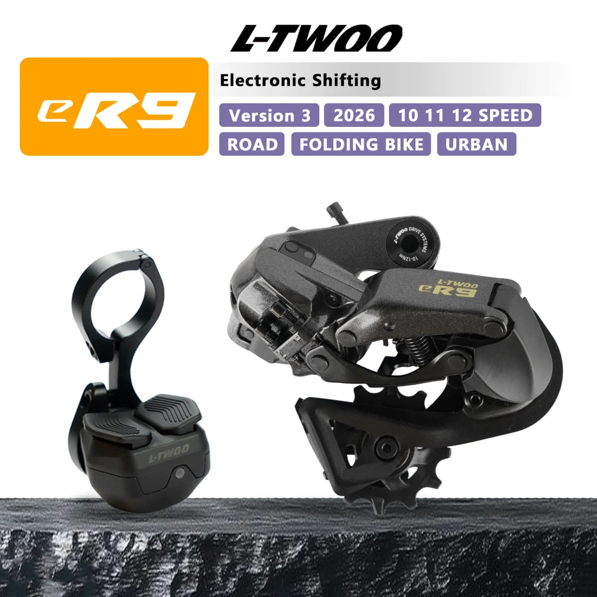 LTWOO ER9 Wireless Electronic Shifting Groupset, Compatible with 3-12 Speed for 14-20 Inch Folding Bike/Flat Bar Road Bike