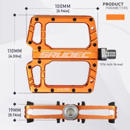 SRUOEC 3 Bearings Mountain Road Bike Sealed Bearing Pedals High Strength Non-Slip Pedals Bicycle Accessories
