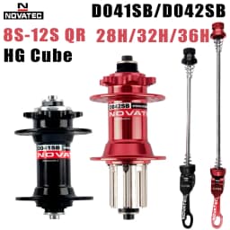 Novatec MTB Hub D041SB D042SB Mountain Bicycle Cube 28H 32H 36H Bike HG Bearing Cube 7 8 9 10 11 12 Speed Disc Brake QR Hub