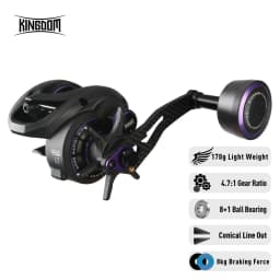 Kingdom Mithras Baitcasting Reel Aluminum Alloy Frame 5.6:1 4.7:1 Gear Ratio 8KG Max Drag 10+1BB For Squid Octopus Fishing