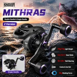 Kingdom Mithras Baitcasting Reel Aluminum Alloy Frame 5.6:1 4.7:1 Gear Ratio 8KG Max Drag 10+1BB For Squid Octopus Fishing