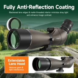 Svbony SV29 Telescope 25-75x80mm FMC Removable 1.25" Eyepiece Dovetail Slot Spotting Scope for Birdwatching Moon-viewing Camping